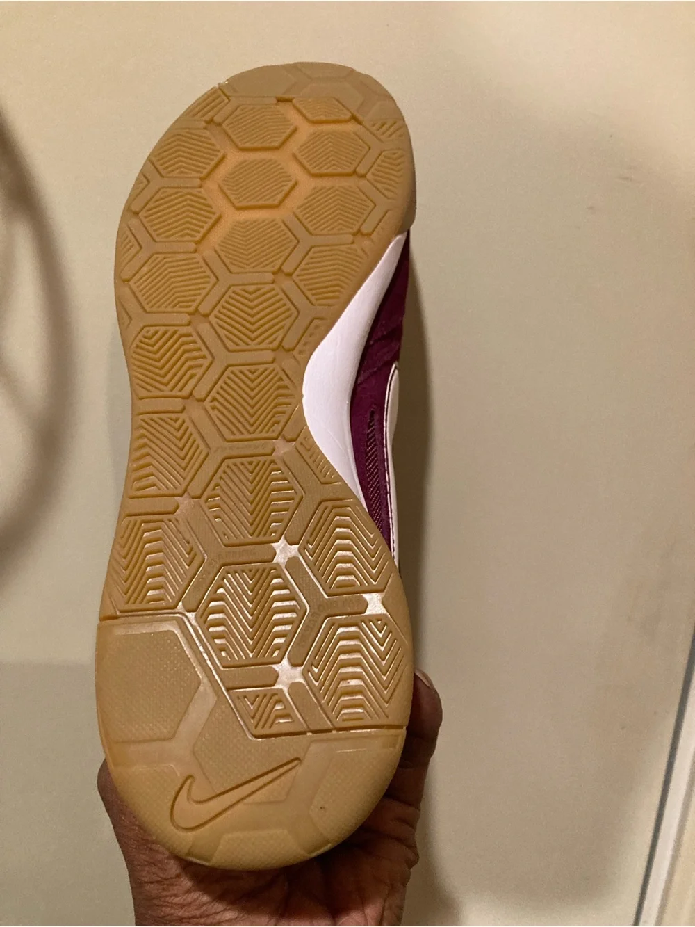 Nike Men’s Burgundy Suede Trainer with White Swoosh
